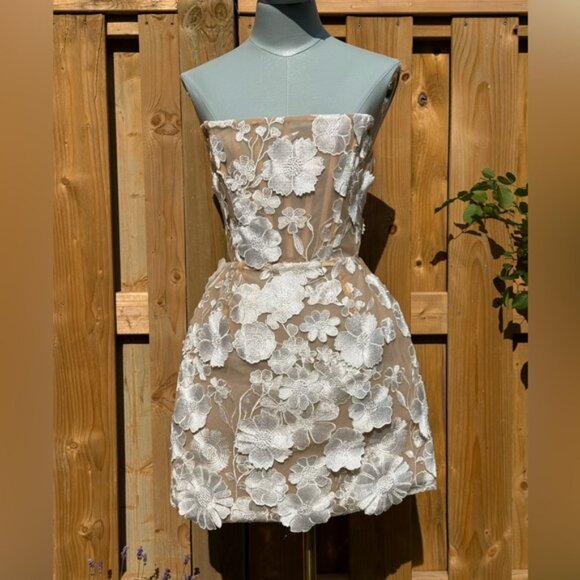 🆕 BRONX & BANCO 🧿 NWOT Jasmine Maraya White Mini Dress - Sz XS - US 2 - Picture 2 of 13